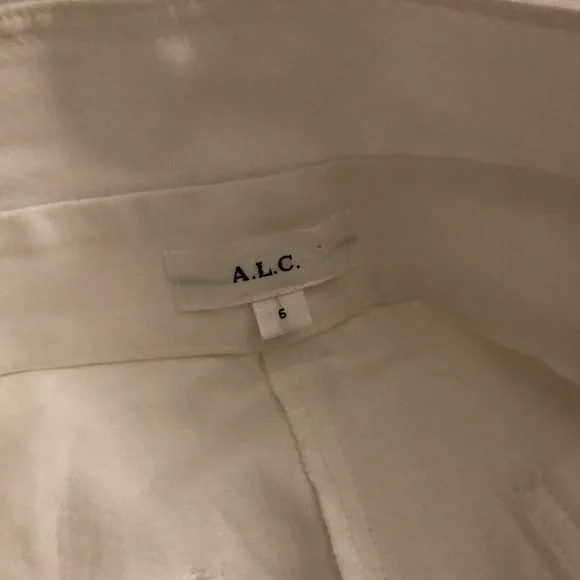 A.L.C. High rise White Wide-Leg Pants Size 6 - Picture 5 of 11